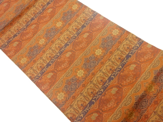 JAPANESE NAGOYA OBI / WOVEN FLORAL PLANTS